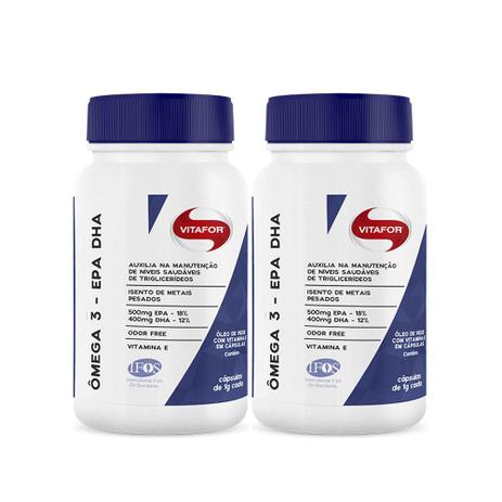 Kit 2 Un Omega 3 - EPA e DHA Vitafor 60 CAPS Menor preço em Kit 2 Un Omega 3 - EPA e DHA Vitafor 60 CAPS