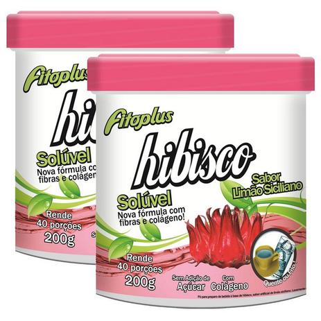 Kit 2 Und Chá de Hibisco Solúvel Fitoplus 200g - Duom Menor preço em Kit 2 Und Chá de Hibisco Solúvel Fitoplus 200g - Duom