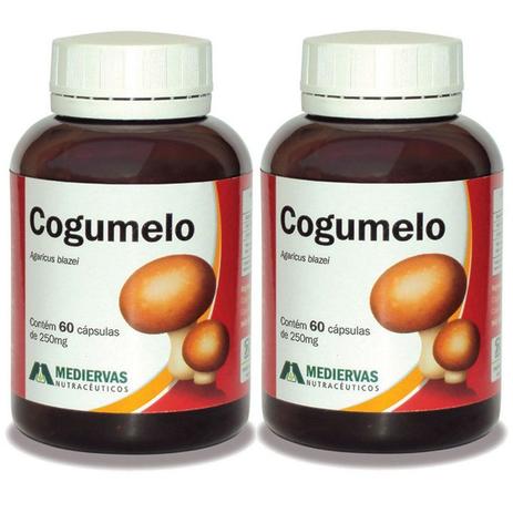 Kit 2 Und Cogumelo Agaricus Blazei 60 caps 250mg - Mediervas Menor preço em Kit 2 Und Cogumelo Agaricus Blazei 60 caps 250mg - Mediervas