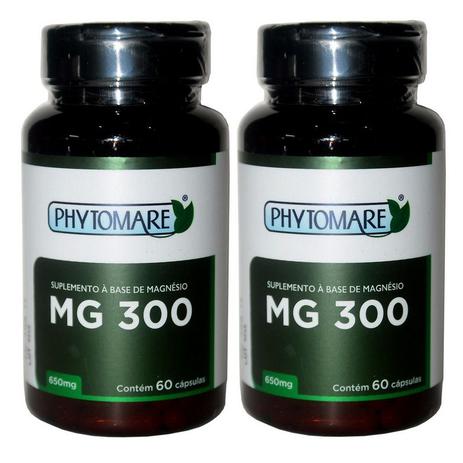 Kit 2 Und MG 300 Magnésio 60cps 650mg - Phytomare Menor preço em Kit 2 Und MG 300 Magnésio 60cps 650mg - Phytomare