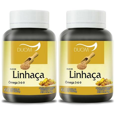 Kit 2 Und Óleo de Linhaça 60cps 1000mg - Duom Menor preço em Kit 2 Und Óleo de Linhaça 60cps 1000mg - Duom