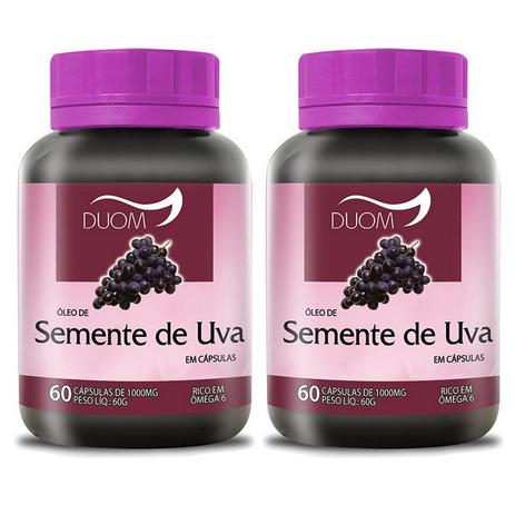 Kit 2 Und Óleo de Semente de Uva 60cps 1000mg - Duom Menor preço em Kit 2 Und Óleo de Semente de Uva 60cps 1000mg - Duom