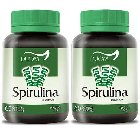 Kit 2 Und Spirulina 60cps 500mg - Duom Menor preço em Kit 2 Und Spirulina 60cps 500mg - Duom