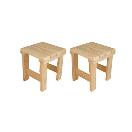 kit 2 Unidades Banquinhos de 27 cm em Madeira Para Jardim - Escada segurança Menor preço em kit 2 Unidades Banquinhos de 27 cm em Madeira Para Jardim - Escada segurança