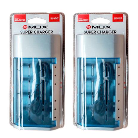 Kit 2 Unidades Carregador Universal De Pilhas aa/aaa/c/d/Bat 9v - Mox Menor preço em Kit 2 Unidades Carregador Universal De Pilhas aa/aaa/c/d/Bat 9v - Mox