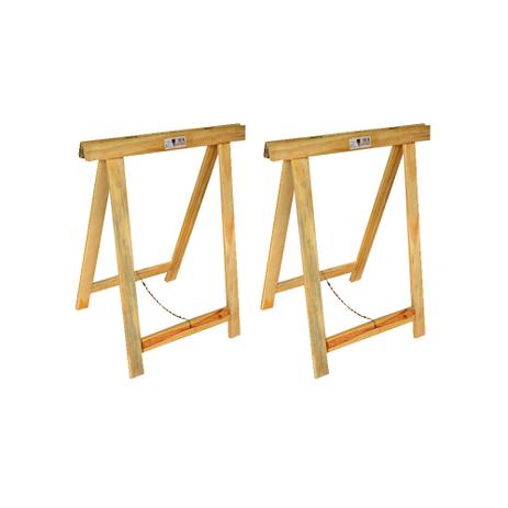 Kit 2 Unidades Cavaletes de Madeira 0,80 X 0,75 cm Para Decoração - Escada segurança Menor preço em Kit 2 Unidades Cavaletes de Madeira 0,80 X 0,75 cm Para Decoração - Escada segurança