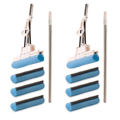 Kit 2 Unidades Rodo Mágico Limpa Fácil Com 6 Refis - Vendasshop Utensílios Limpeza Menor preço em Kit 2 Unidades Rodo Mágico Limpa Fácil Com 6 Refis - Vendasshop Utensílios Limpeza