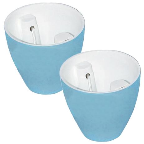 Kit 2 Vasos Auto Irrigáveis Azul 15x17cm + 2 Argilas 100g - Plantiê Menor preço em Kit 2 Vasos Auto Irrigáveis Azul 15x17cm + 2 Argilas 100g - Plantiê
