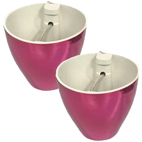 Kit 2 Vasos Auto Irrigáveis Rosa 15x17cm + 2 Argilas 100g - Plantiê Menor preço em Kit 2 Vasos Auto Irrigáveis Rosa 15x17cm + 2 Argilas 100g - Plantiê
