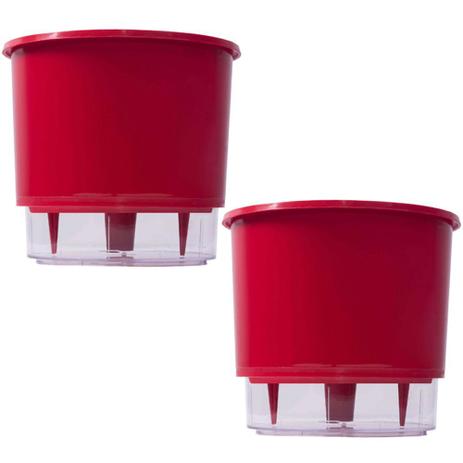 Kit 2 Vasos Raiz Auto Irrigável Vermelho 16x14 Autoirrigável Menor preço em Kit 2 Vasos Raiz Auto Irrigável Vermelho 16x14 Autoirrigável