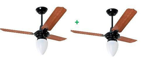 Kit 2 Ventilador De Teto Pera Loren Sid Preto Pás Mogno M3 é boa?