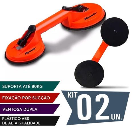 Kit 2 Ventosas Duplas Multiuso 80kg - Sp acessórios Menor preço em Kit 2 Ventosas Duplas Multiuso 80kg - Sp acessórios