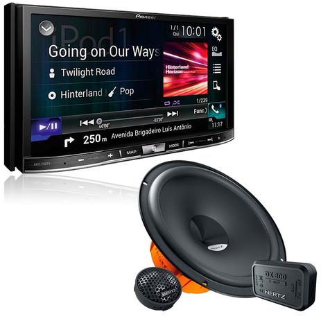 Kit 2 Vias 6 Hertz DSK 165.3 + Central Multimídia Pioneer AVIC-F80TV Menor preço em Kit 2 Vias 6 Hertz DSK 165.3 + Central Multimídia Pioneer AVIC-F80TV