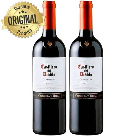 Kit 2 Vinho Importado Chileno Casillero Del Diablo Carmenere Tinto 750ML - Concha Y Toro Menor preço em Kit 2 Vinho Importado Chileno Casillero Del Diablo Carmenere Tinto 750ML - Concha Y Toro