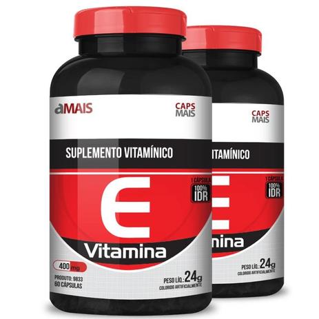 Kit 2 Vitamina E 400mg Chá mais 60 cápsulas Menor preço em Kit 2 Vitamina E 400mg Chá mais 60 cápsulas