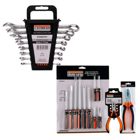 Kit 20 Chave Combinada 6a17 Fenda/philips Alicate Universal - Starfer Menor preço em Kit 20 Chave Combinada 6a17 Fenda/philips Alicate Universal - Starfer