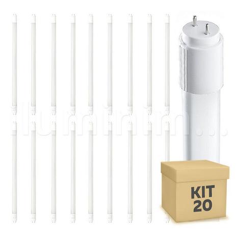 Kit 20 Lampada LED Tubular 9w 60cm T8 Branco Frio Inmetro - Iluminim led Menor preço em Kit 20 Lampada LED Tubular 9w 60cm T8 Branco Frio Inmetro - Iluminim led