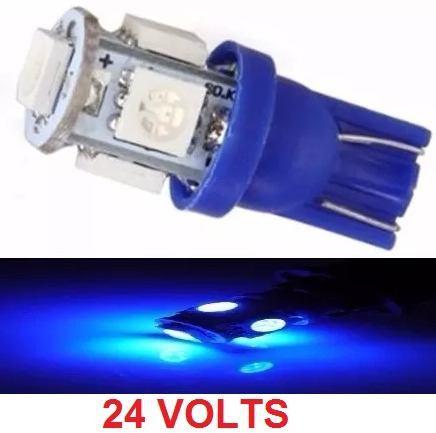 Kit 20 Lampada T10 5 Led Azul 24v - Mfl Menor preço em Kit 20 Lampada T10 5 Led Azul 24v - Mfl
