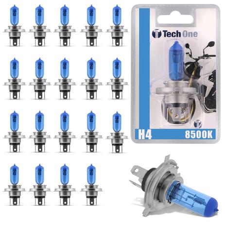 Kit 20 Lâmpadas Super Branca H4 8500K 30W 12V Efeito Xênon Aplicação Farol Moto - Tech one Menor preço em Kit 20 Lâmpadas Super Branca H4 8500K 30W 12V Efeito Xênon Aplicação Farol Moto - Tech one