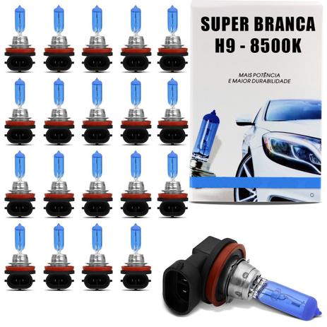 Kit 20 Lâmpadas Super Branca H9 8500K 55W 12V Efeito Xênon Aplicação Farol - Tech one Menor preço em Kit 20 Lâmpadas Super Branca H9 8500K 55W 12V Efeito Xênon Aplicação Farol - Tech one