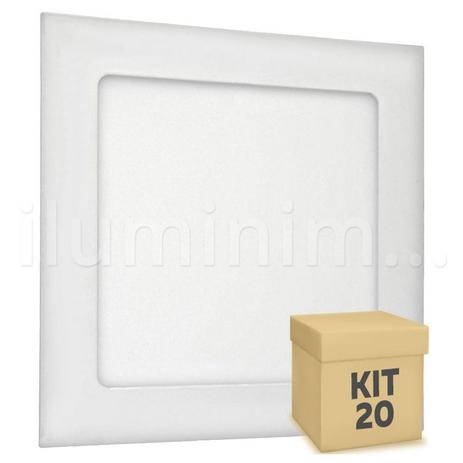 Kit 20 Luminária Plafon 12w LED Embutir Branco Frio - Iluminim led Menor preço em Kit 20 Luminária Plafon 12w LED Embutir Branco Frio - Iluminim led
