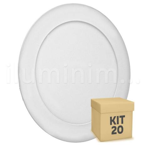 Kit 20 Luminária Plafon 12w LED Embutir Branco Quente - Iluminim led Menor preço em Kit 20 Luminária Plafon 12w LED Embutir Branco Quente - Iluminim led