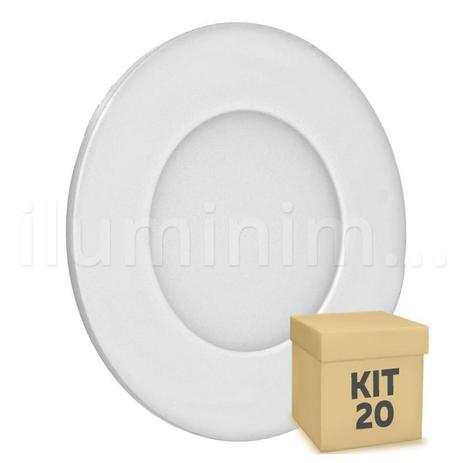 Kit 20 Luminária Plafon 3w LED Embutir Branco Quente - Iluminim led Menor preço em Kit 20 Luminária Plafon 3w LED Embutir Branco Quente - Iluminim led