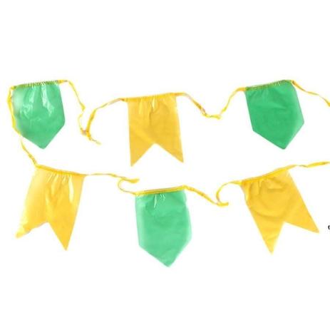 Kit 20 Metros Bandeirolas De Plástico Verde E Amarela - Aluá festas é boa?