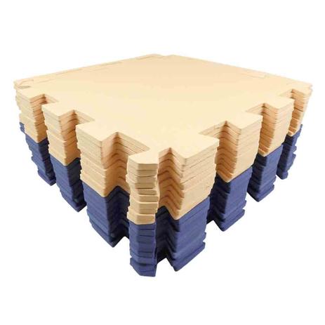 Kit 20 Placas Tatames Eva 50x5010mm Bege Pele e Azul Marinho - Biatex Menor preço em Kit 20 Placas Tatames Eva 50x5010mm Bege Pele e Azul Marinho - Biatex