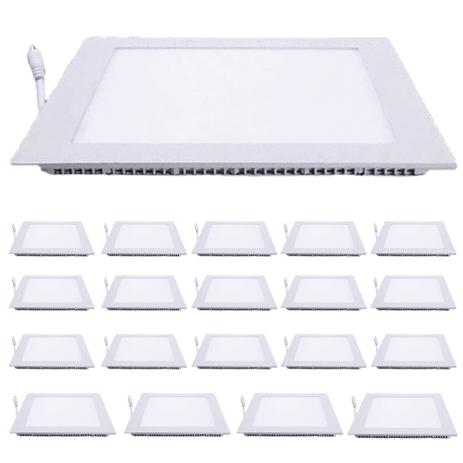 Kit 20 Plafon 25w Painel Luminária LED Quadrado Embutir - Briwax Menor preço em Kit 20 Plafon 25w Painel Luminária LED Quadrado Embutir - Briwax