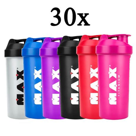 Kit 20x Coqueteleira - 600ml - Max Titanium - Max tianium Menor preço em Kit 20x Coqueteleira - 600ml - Max Titanium - Max tianium