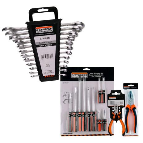 Kit 24 Chave Combinada 6a22 Fenda/philips Alicate Universal - Starfer Menor preço em Kit 24 Chave Combinada 6a22 Fenda/philips Alicate Universal - Starfer
