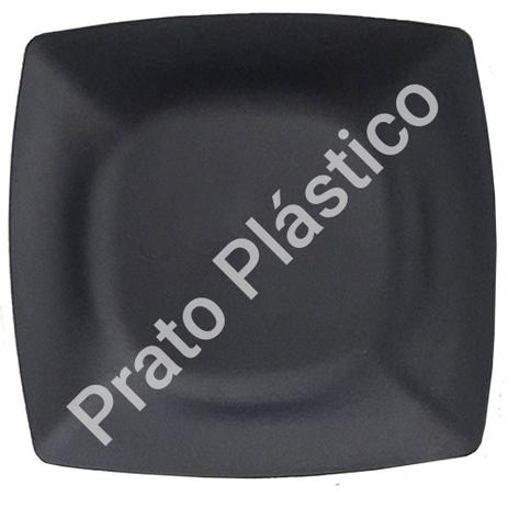 Kit 24 Pratos Quadrados em Plástico Rígido para Lanche Festa Buffet 24x24cm Cor Preta - Nacional Menor preço em Kit 24 Pratos Quadrados em Plástico Rígido para Lanche Festa Buffet 24x24cm Cor Preta - Nacional