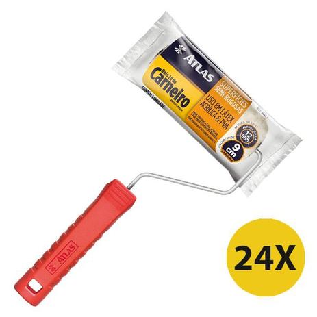 Kit 24 Rolo Lã 9cm Natural Pintura Parede Atlas Menor preço em Kit 24 Rolo Lã 9cm Natural Pintura Parede Atlas