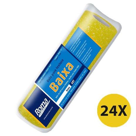 Kit 24 Rolos Textura Baixa Pintura Efeito Parede Roma 23cm Menor preço em Kit 24 Rolos Textura Baixa Pintura Efeito Parede Roma 23cm