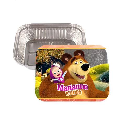 Kit 25 Lembrancinha Marmitinha Personalizada Masha E O Urso - Aluá festas Menor preço em Kit 25 Lembrancinha Marmitinha Personalizada Masha E O Urso - Aluá festas