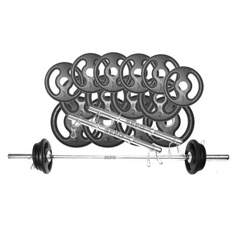 Kit 26 Kg Anilhas e Barras de Supino e Halteres - Sepo - pesos Menor preço em Kit 26 Kg Anilhas e Barras de Supino e Halteres - Sepo - pesos