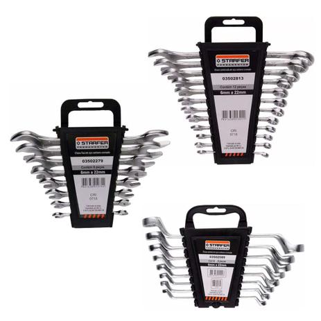 Kit 28 Pçs Jogo Chave Combinada, Fixa Estrela 6a22mm Starfer Menor preço em Kit 28 Pçs Jogo Chave Combinada, Fixa Estrela 6a22mm Starfer