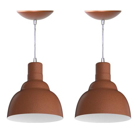 Kit 2Pendentes PRV (Bronze / Branco) - Shop da iluminação Menor preço em Kit 2Pendentes PRV (Bronze / Branco) - Shop da iluminação
