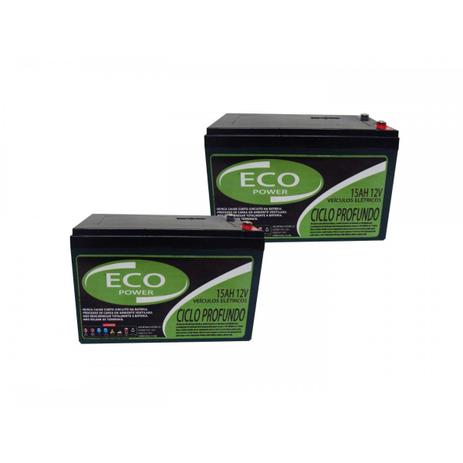Kit 2un Bateria Eco Power 15ah 12v Ciclo Profundo Vrla Menor preço em Kit 2un Bateria Eco Power 15ah 12v Ciclo Profundo Vrla