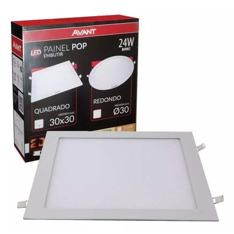 KIT 2un Plafon Led Quadrado 30x30 Embutir 24W Painel 6500k Avant Menor preço em KIT 2un Plafon Led Quadrado 30x30 Embutir 24W Painel 6500k Avant