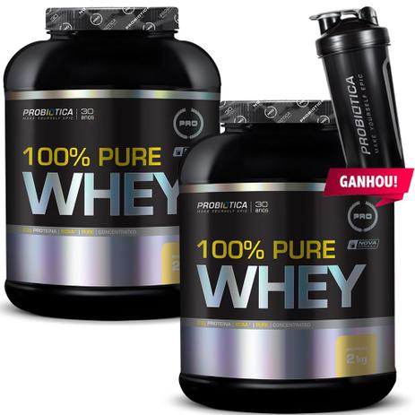 Kit 2x 100 Pure Whey 2kg - Probiotica - Probiótica Menor preço em Kit 2x 100 Pure Whey 2kg - Probiotica - Probiótica