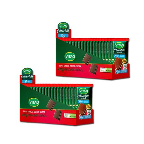 Kit 2X Chocolate Ao Leite com Cereais Zero Açúcar Display com 24 unidades de 22g Vitao Menor preço em Kit 2X Chocolate Ao Leite com Cereais Zero Açúcar Display com 24 unidades de 22g Vitao
