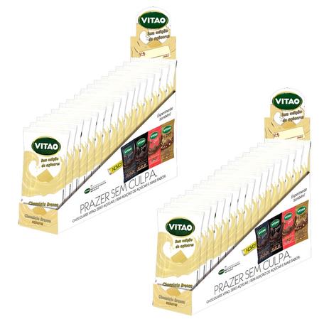 Kit 2X Chocolate Branco Zero Açúcar Display com 24 unidades de 22g Vitao Menor preço em Kit 2X Chocolate Branco Zero Açúcar Display com 24 unidades de 22g Vitao