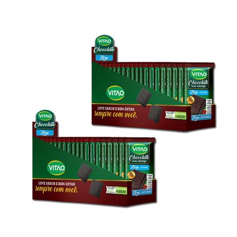 Kit 2X Chocolate Meio Amargo Zero Açúcar Display com 24 unidades de 22g Vitao Menor preço em Kit 2X Chocolate Meio Amargo Zero Açúcar Display com 24 unidades de 22g Vitao