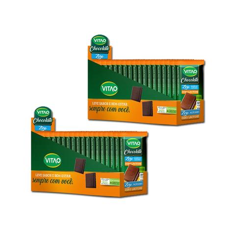 Kit 2X Chocolate Zero Lactose Display com 24 unidades de 22g Vitao Menor preço em Kit 2X Chocolate Zero Lactose Display com 24 unidades de 22g Vitao