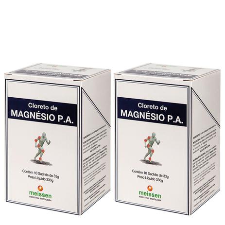 Kit 2x Cloreto de Magnésio PA Puro Display com 10 Sachês de 33g - Meissen Menor preço em Kit 2x Cloreto de Magnésio PA Puro Display com 10 Sachês de 33g - Meissen