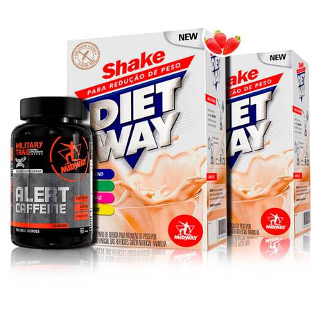 KIt 2x Diet Way Shake 420g + Termogênico Alert Caffein - Midway - Midway labs Menor preço em KIt 2x Diet Way Shake 420g + Termogênico Alert Caffein - Midway - Midway labs