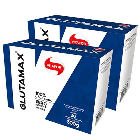Kit 2x Glutamax 100 L-Glutamina 30 Sachês de 10g - Vitafor Menor preço em Kit 2x Glutamax 100 L-Glutamina 30 Sachês de 10g - Vitafor