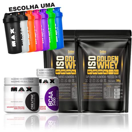 Kit 2x Iso Goldn Whey (900g) + Bcaa + Creatina - Max Titanium - Golden é boa?
